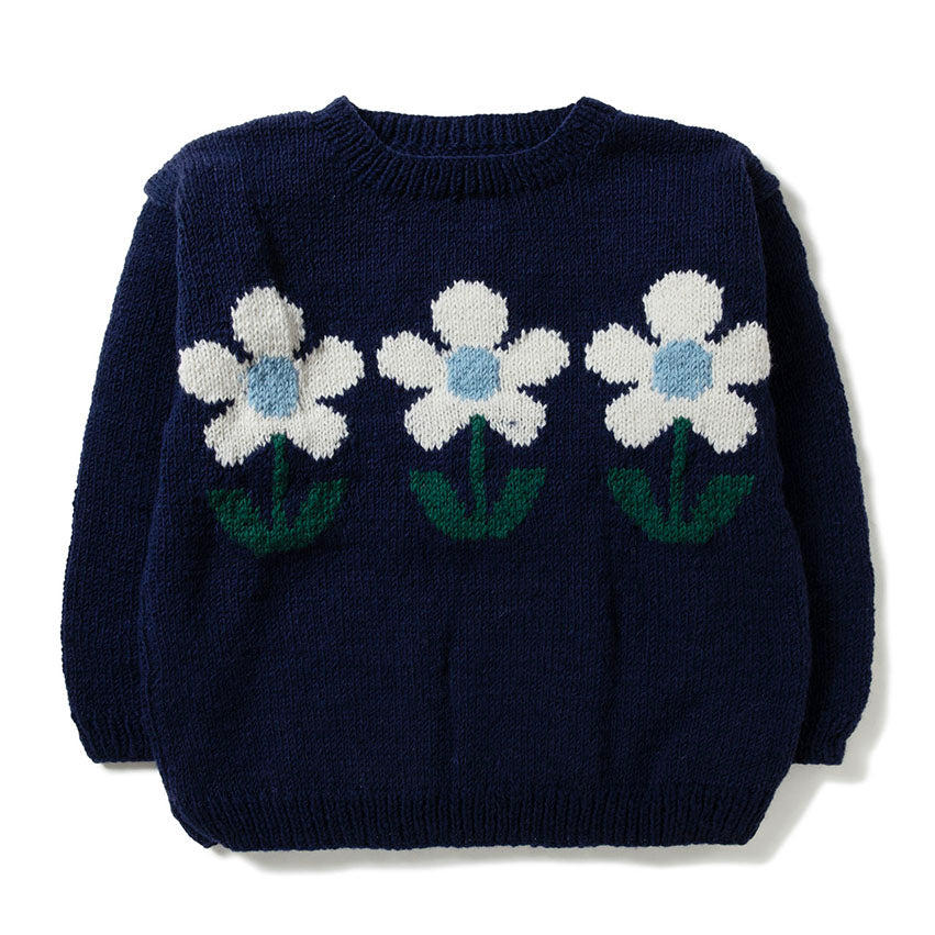 Crew Neck Knit-3Flowers