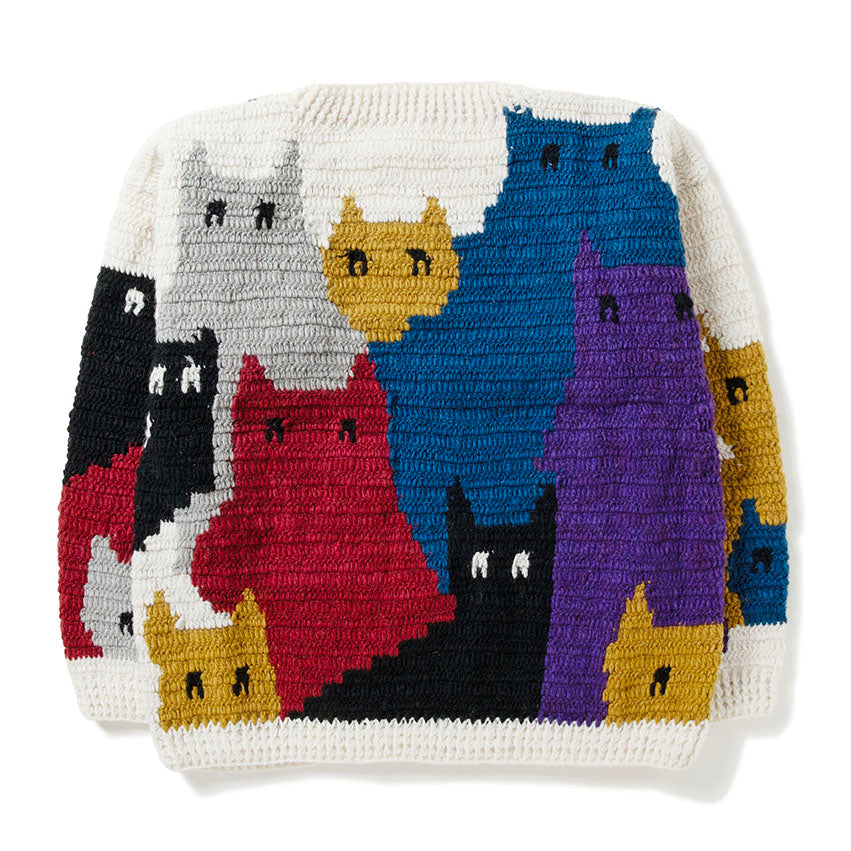 Crew Neck Knit-Cat Gathering