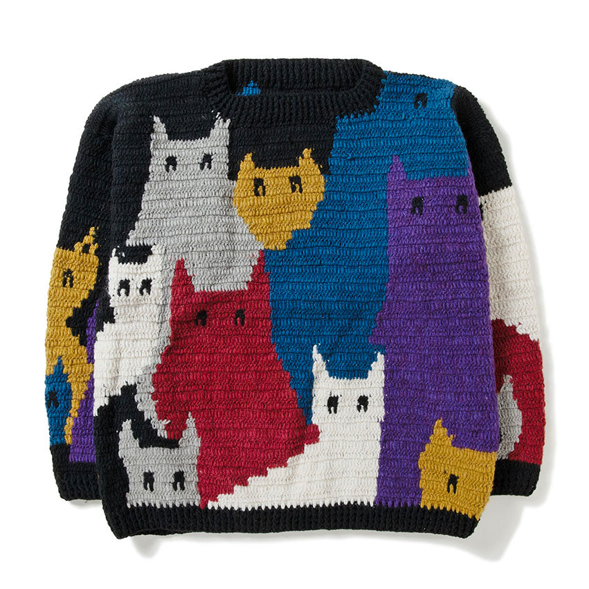 Crew Neck Knit-Cat Gathering