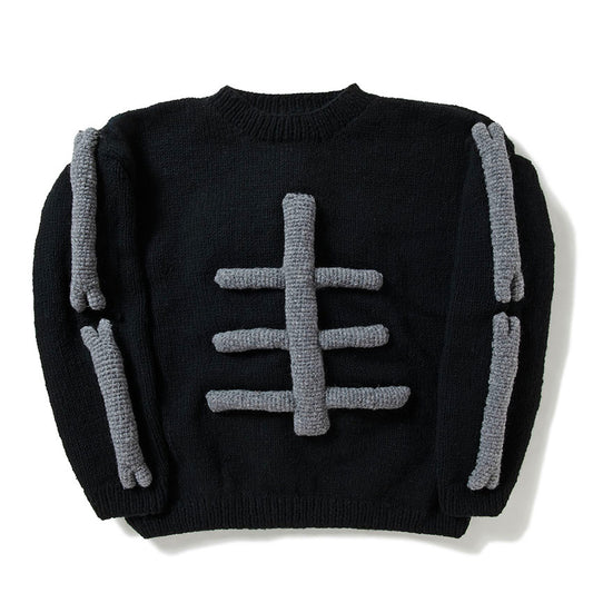 Crew Neck Knit-3D Bone