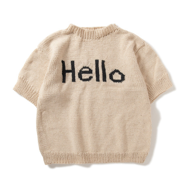 S/S Crew neck knit-Hello
