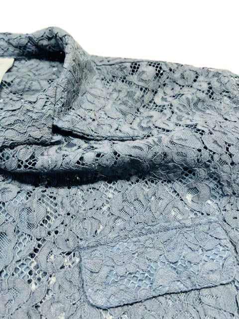 Open Collar Short Sleeve Shirts-Lace Flower