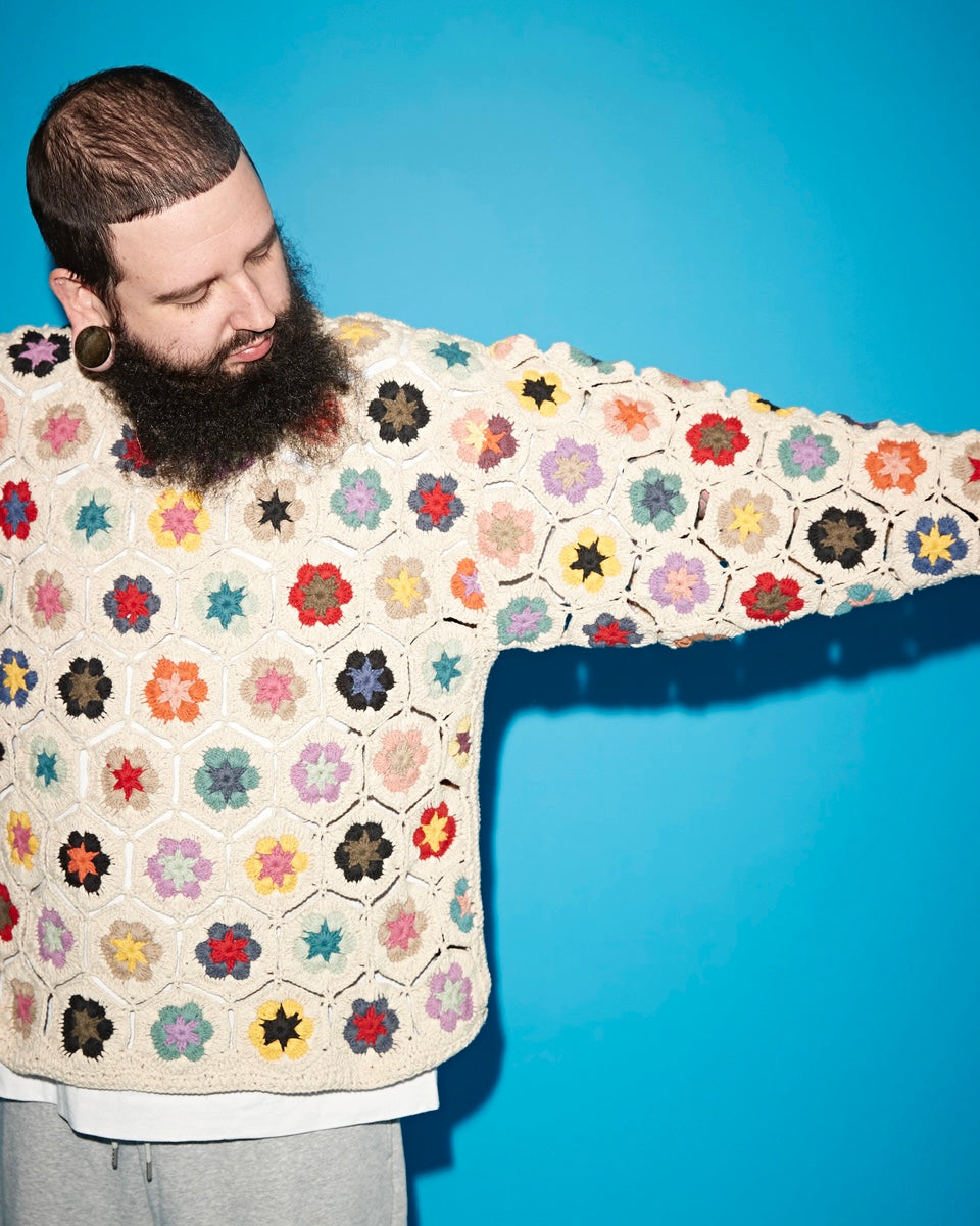 Crochet Long Sleeve Tee-BIG COLOR