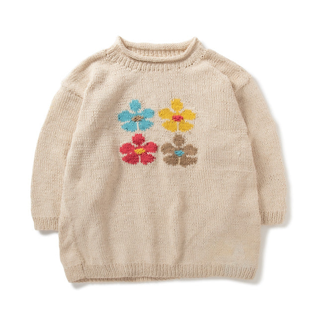 Roll Neck Knit-4 Flowers