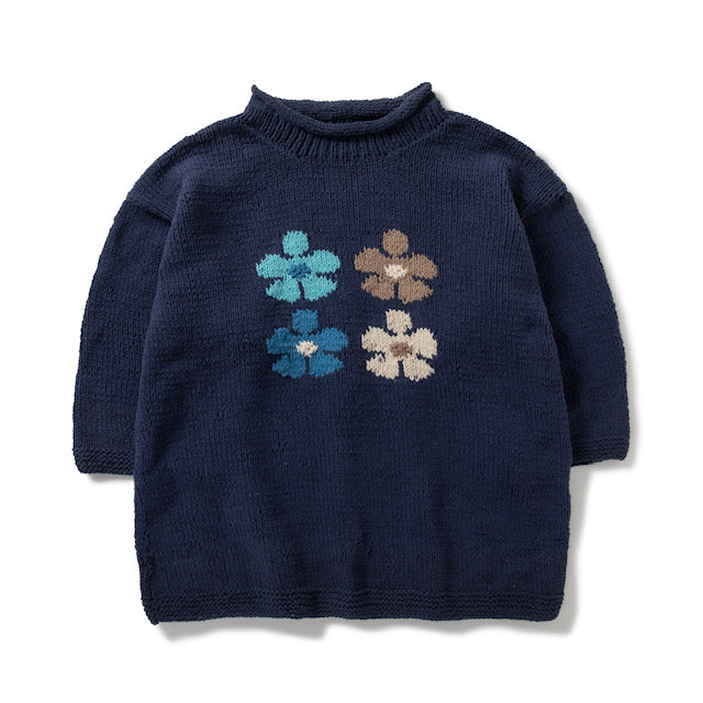 Roll Neck Knit-4 Flowers
