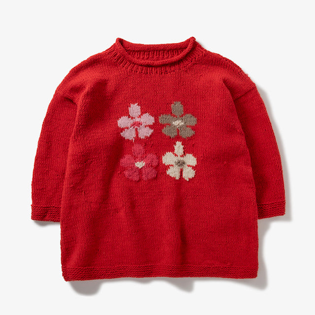 Roll Neck Knit-4 Flowers