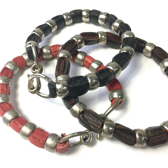 leather and alpaca bracelet