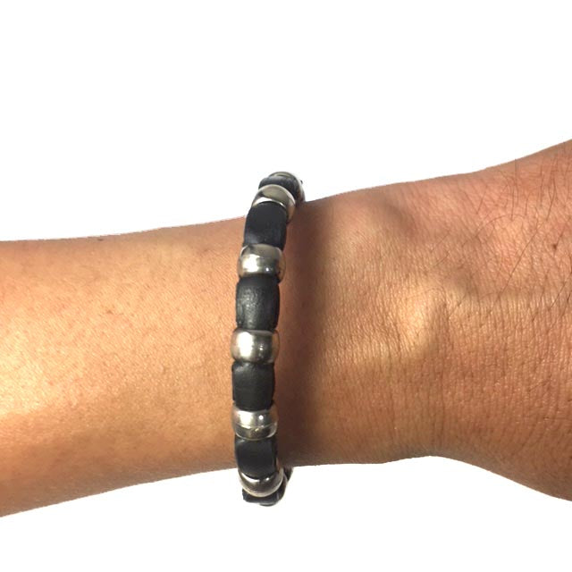 leather and alpaca bracelet