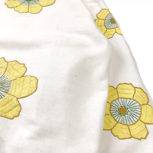 Flower Embroidery Crew Neck Sweat - Big Flower