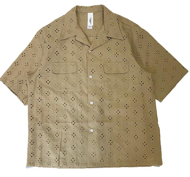 Lace Short Sleeve Open Collar Shirts