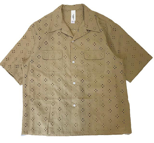 Lace Short Sleeve Open Collar Shirts