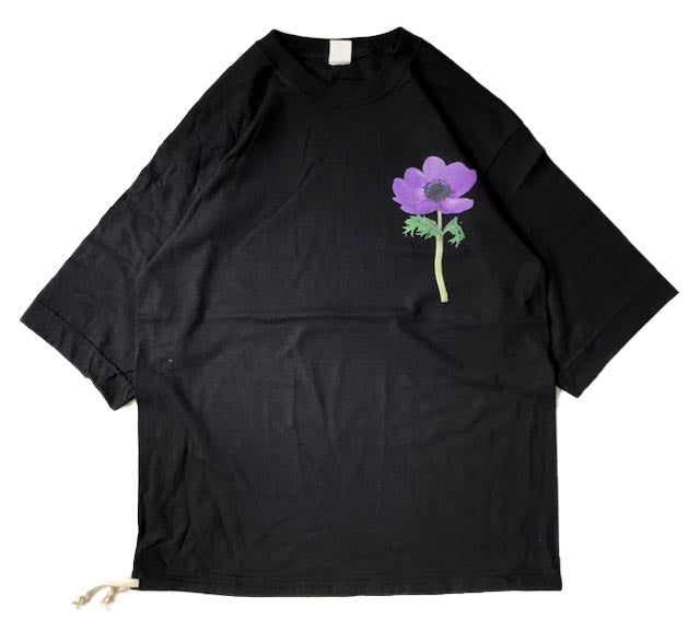 String Half Sleeve T-shirts - PURPLE flower
