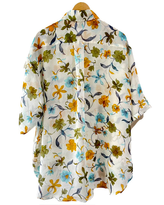 Silk Short Sleeve Over Shirts