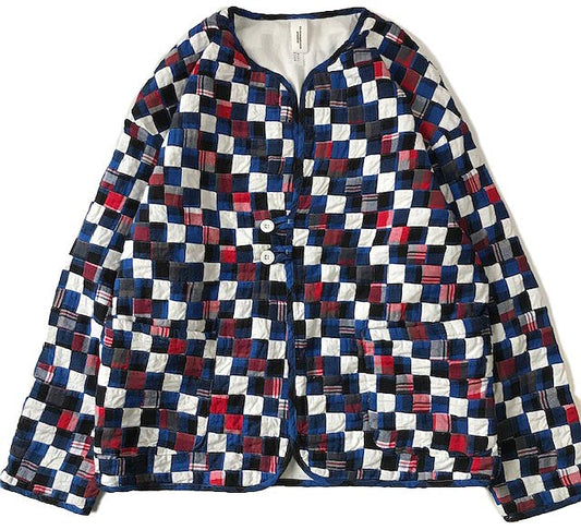 Crew Neck Patchwork Jacket