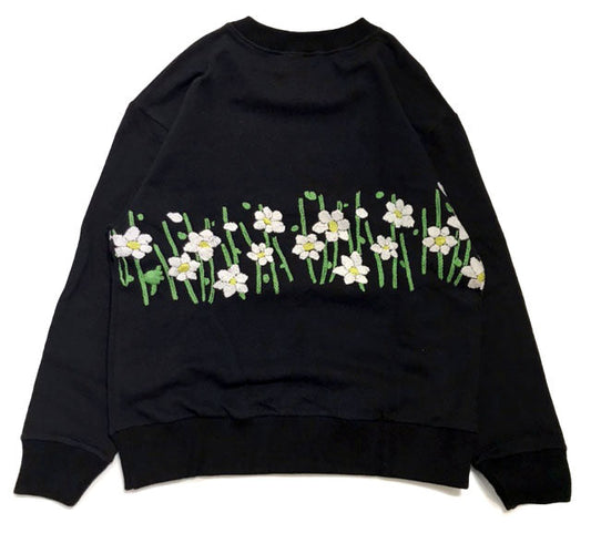 Flower Embroidery Crew Neck Sweat - Around