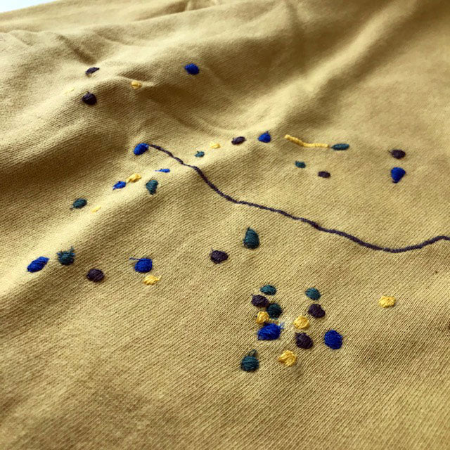 Flower Embroidery Crew Neck Sweat - Paint