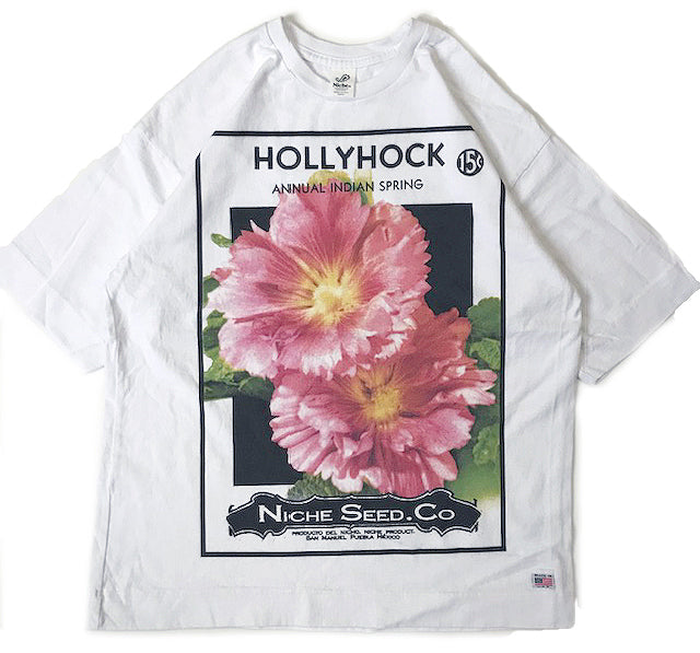 FLOWER SEEDS TEE / HOLLYHOCK