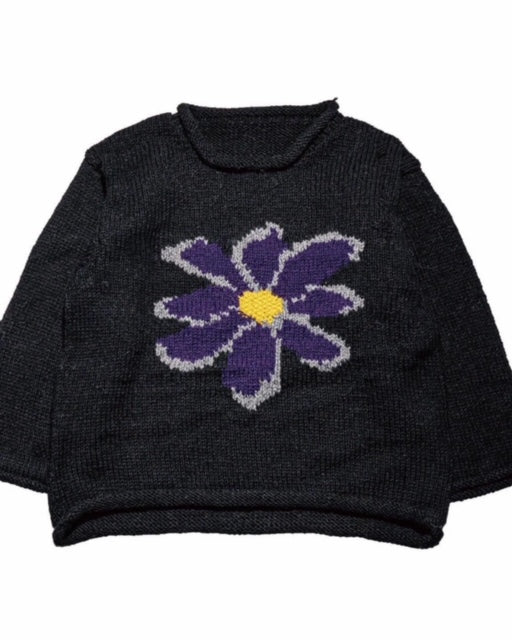 All Roll Knit-Flower BLACK
