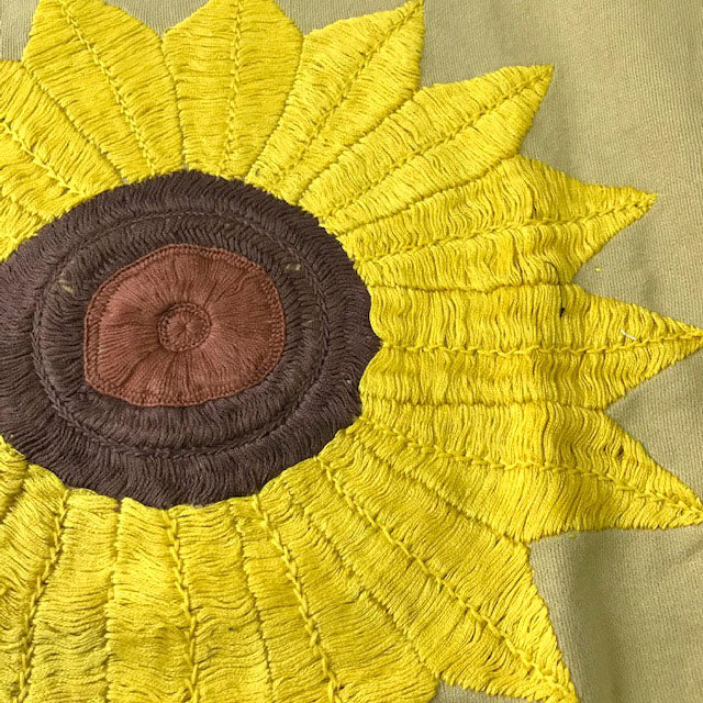 One Flower EMB Crew Neck Sweat-Sunflower