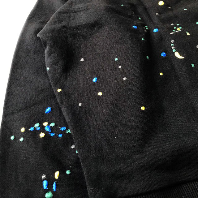 Flower Embroidery Crew Neck Sweat - Paint