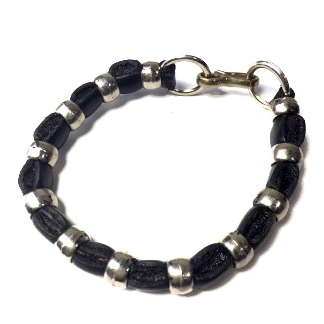 leather and alpaca bracelet