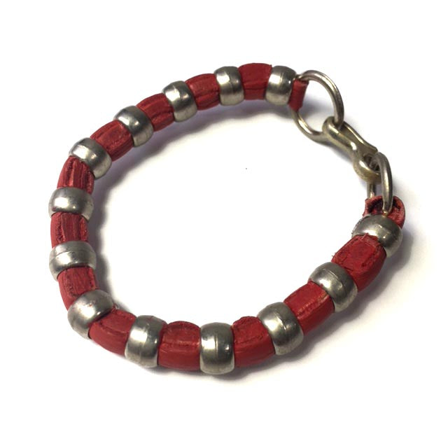 leather and alpaca bracelet