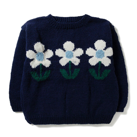 Crew Neck Knit-3Flowers