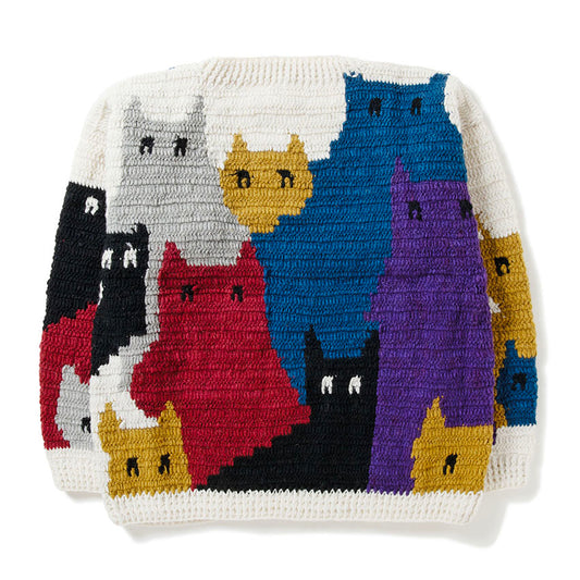 Crew Neck Knit-Cat Gathering
