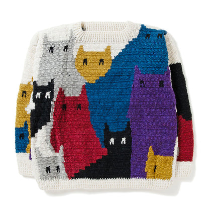 Crew Neck Knit-Cat Gathering