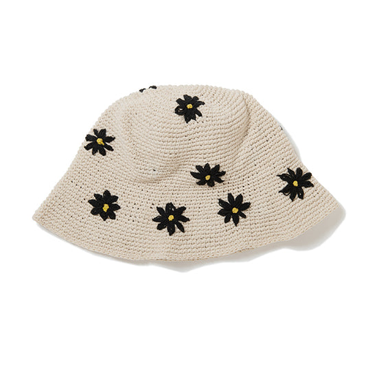 Hand-Knitted Hat-Floral EMB