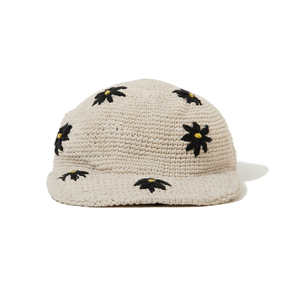Hand-Knitted Cap-Floral EMB