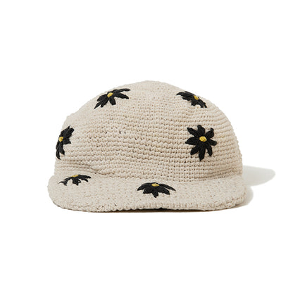 Hand-Knitted Cap-Floral EMB