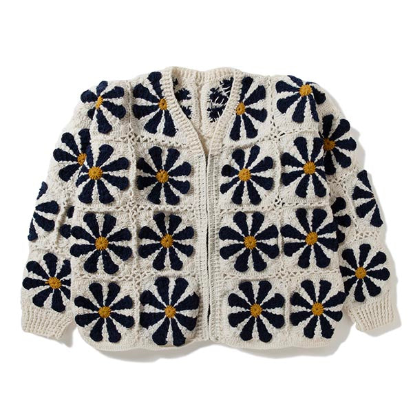 Crochet V-neck Cardigan-Square