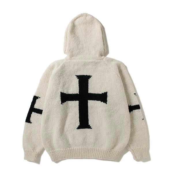 Hooded Zip Knit-Cross