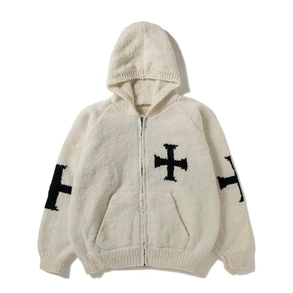 Hooded Zip Knit-Cross