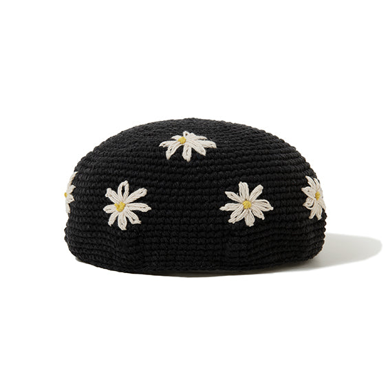 Hand-Knitted Cap-Floral EMB