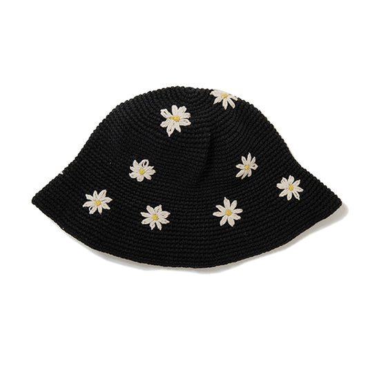 Hand-Knitted Hat-Floral EMB