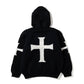 Hooded Zip Knit-Cross