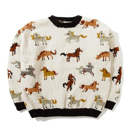 Crew Neck Knit-Horses