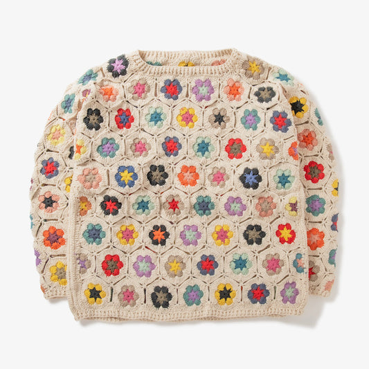 Crochet Long Sleeve Tee-HEXAGON