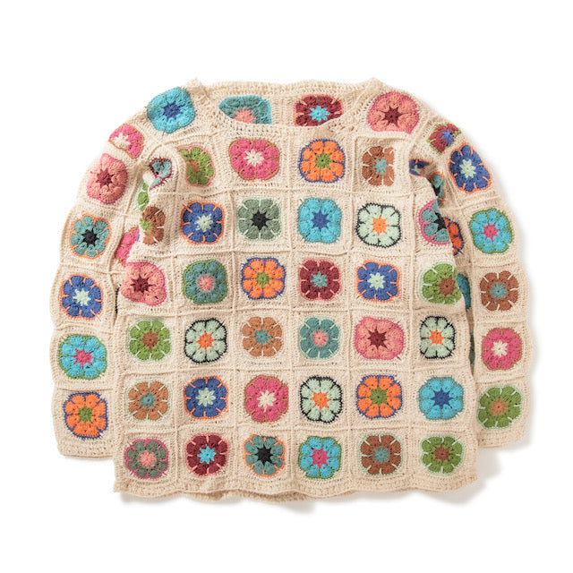 Crochet Long Sleeve Tee-BIG COLOR
