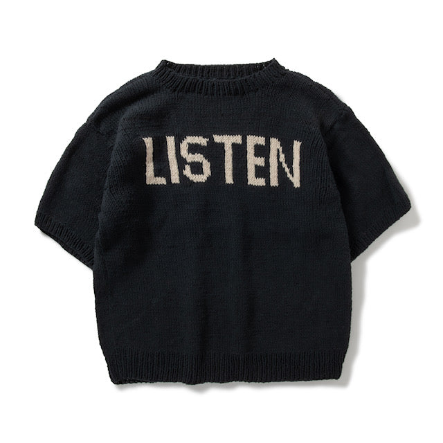 S/S Crew neck knit-LISTEN
