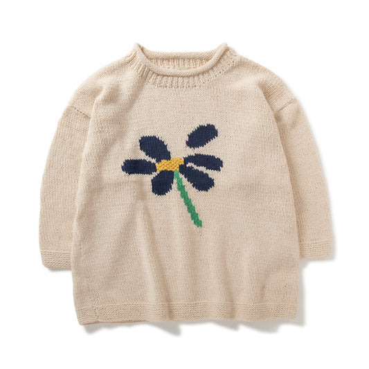 Roll Neck Knit-Flower Petal