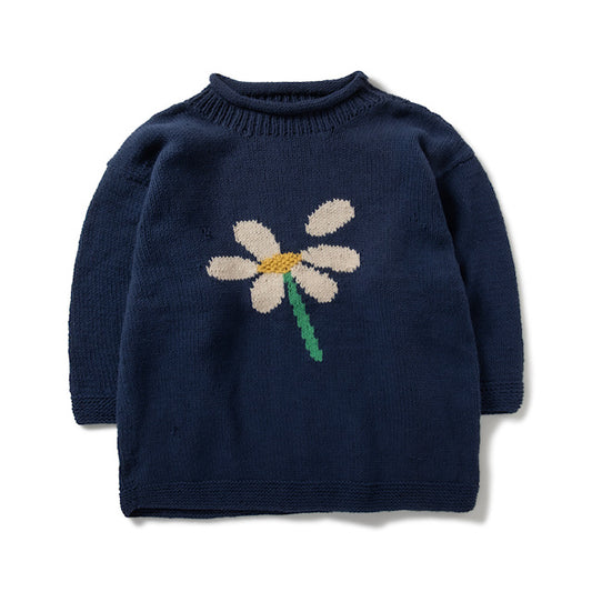 Roll Neck Knit-Flower Petal