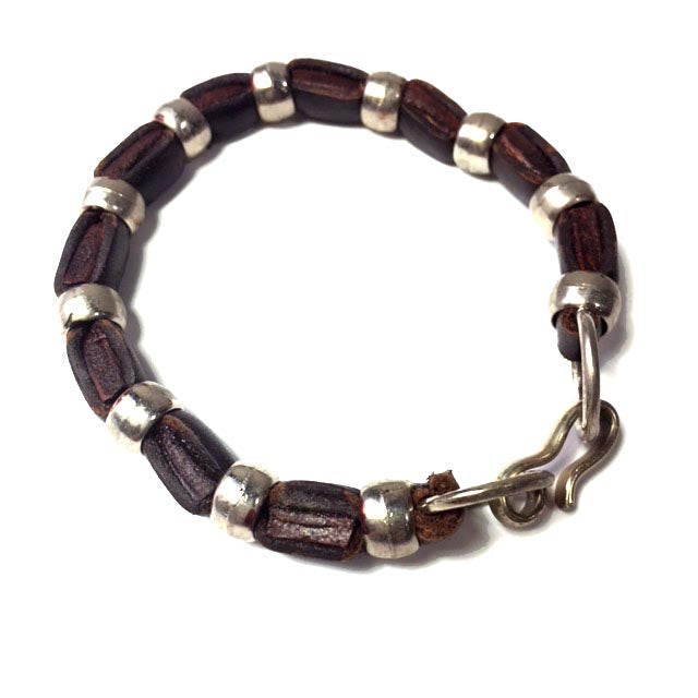 leather and alpaca bracelet