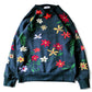 Flower Embroidery Crew Neck Sweat  - All Over