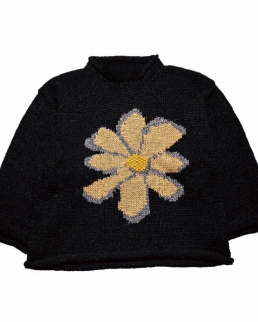 All Roll Knit-Flower BLACK