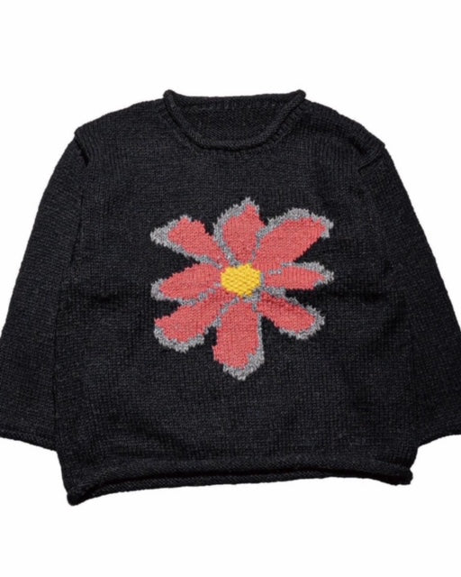 All Roll Knit-Flower BLACK