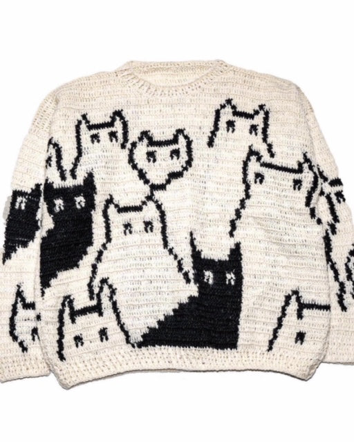 Crew Neck Knit-Cats